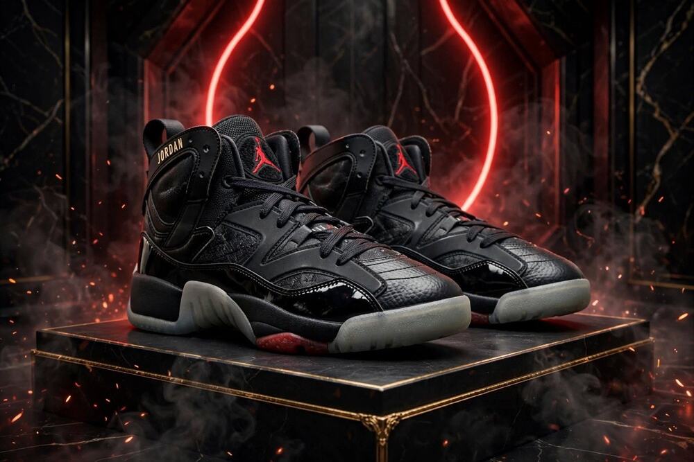 Size 7Y / 8.5W Jordan Jumpman Two Trey Black Gym Red DQ8431-003 Bred Patent 2022